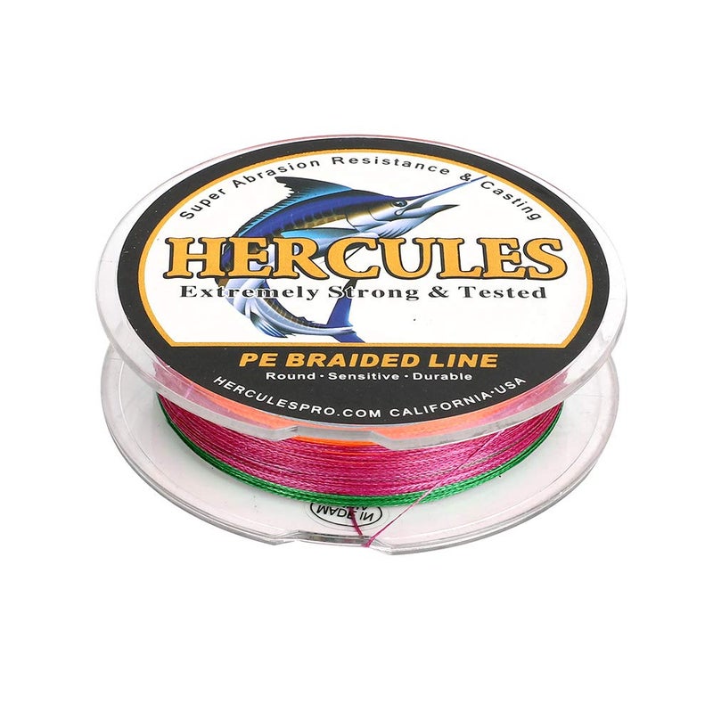 HERCULES Super Strong 300M 328 Yards Braided Fishing Line 20 LB Test for Saltwater Freshwater PE Braid Fish Lines 4 Strands - Multicolor, 20LB (9.1KG), 0.20MM - Image 4